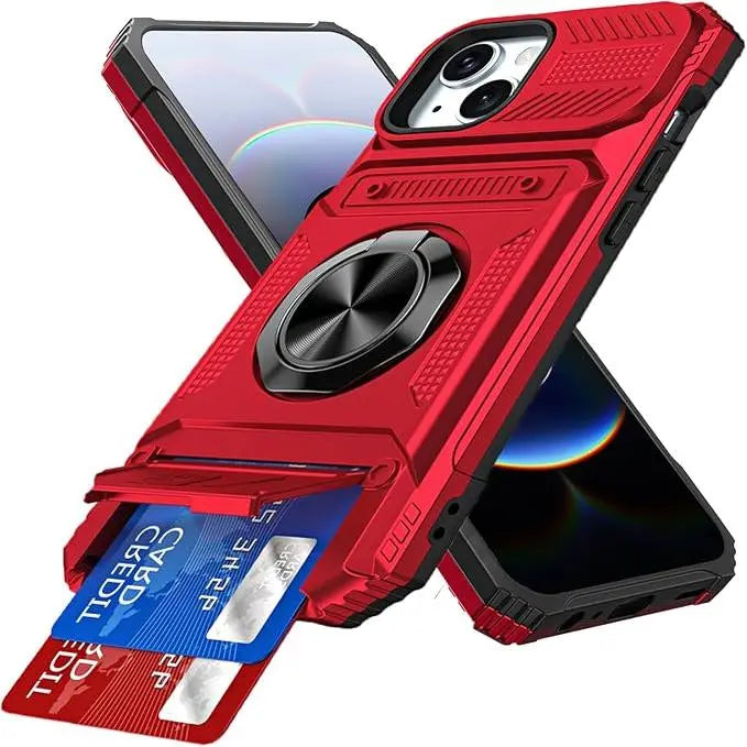 Magnetic Phone Cases for iPhone 18 Pro Max17 Pro Max 16 15 14 13 12 11 Pro Max Plus - 2-Card Holder 360° Magnetic Rotatable Ring Stand Kickstand,Military Grade Protection Heavy Duty Shockproof Protection Accessories for Devices Case for iphone 18 Pro Max