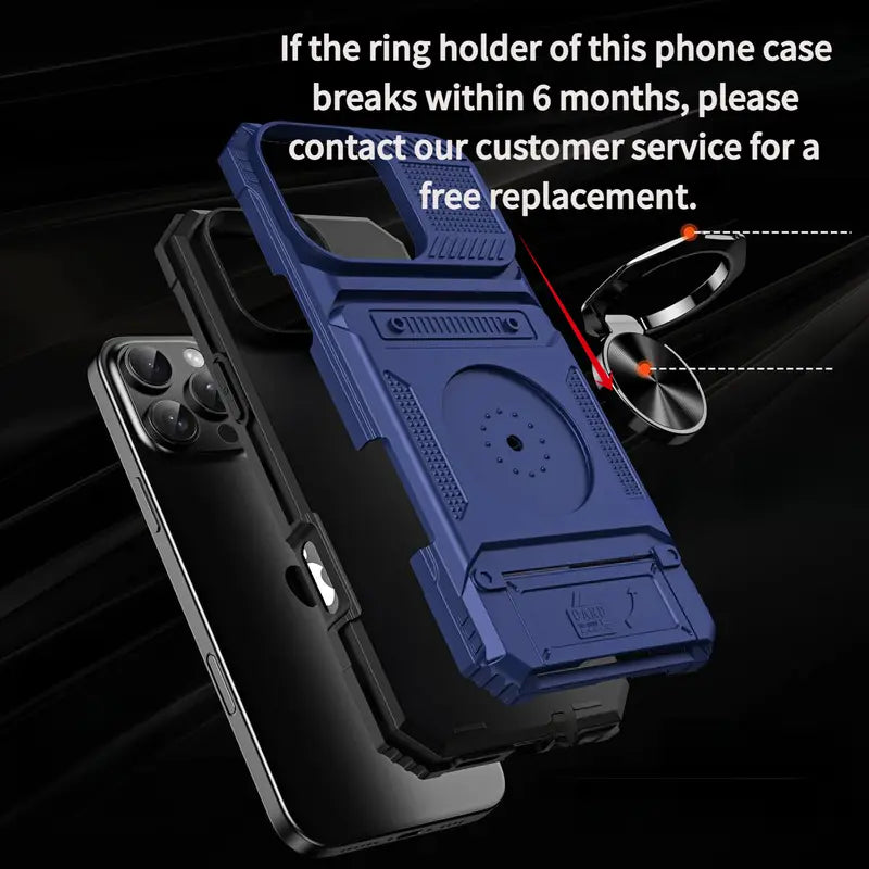 Magnetic Phone Cases for iPhone 18 Pro Max17 Pro Max 16 15 14 13 12 11 Pro Max Plus - 2-Card Holder 360° Magnetic Rotatable Ring Stand Kickstand,Military Grade Protection Heavy Duty Shockproof Protection Accessories for Devices Case for iphone 18 Pro Max