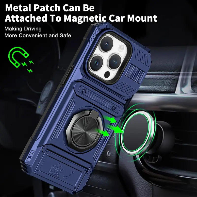 Magnetic Phone Cases for iPhone 18 Pro Max17 Pro Max 16 15 14 13 12 11 Pro Max Plus - 2-Card Holder 360° Magnetic Rotatable Ring Stand Kickstand,Military Grade Protection Heavy Duty Shockproof Protection Accessories for Devices Case for iphone 18 Pro Max