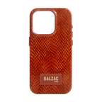 Embossed Cognac Case for iPhone 15